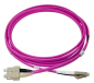 Preview: LWL Duplex Patchkabel, OM4, 50/125µ, LC/UPC-SC/UPC, Erikaviolett, 3 m