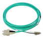 Preview: LWL Duplex Patchkabel, OM3, 50/125µ, LC/UPC-SC/UPC, Türkis, 0,5 m