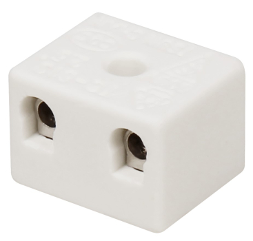 Porzellan-Klemme, 2-fach, 2,5mm², hitzebeständig