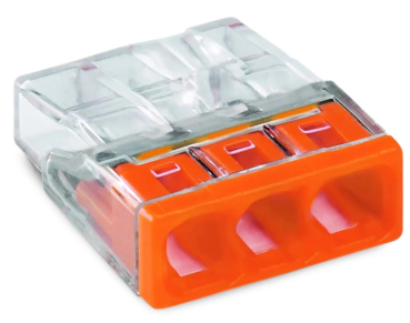 COMPACT-Verbindungsdosenklemme WAGO, eindrähtige Leiter, 3 Klemmstellen, orange