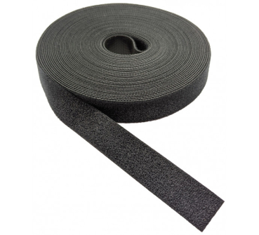 Klettband Back to Back, schwarz, 20 mm x 10 m Rolle Tecline