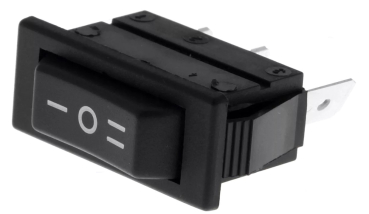ROCKER; SP3T; Pos: 3; ON-OFF-ON; 16A/250VAC; 20A/28VDC; schwarz