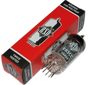 E83CC, Elektronenröhre, Doppeltriode, Noval, 9-pol, 6,3 / 12,6 V