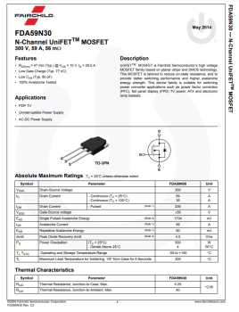 Preview: FDA59N30, Transistor: N-MOSFET; unipolar; 300V; 35A; Idm: 236A; 500W; TO3PN