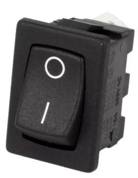 ROCKER; SPST; Pos: 2; ON-OFF; 10A/250VAC; 10A/28VDC; schwarz; Fehlen