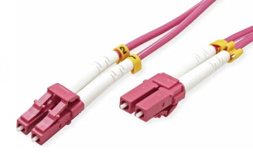 LWL Duplex Patchkabel, OM4, 50/125µ, LC/UPC-LC/UPC, Erikaviolett, 1 m