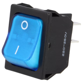 ROCKER; DPST; Pos: 2; ON-OFF; 10A/250VAC; blau; Neonleuchte; 250V