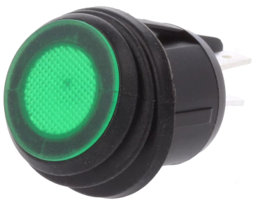 ROCKER; DPST; Pos: 2; ON-OFF; 20A/12VDC; grün; IP65; Neonleuchte