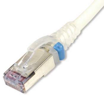 Kupfer-Patchkabel, RJ45, Kategorie 6A, S/FTP, T568A/B, Litze, CM/LSOH-1, Rotes Kabel, transparente Tülle, 3 Meter, 28 AWG
