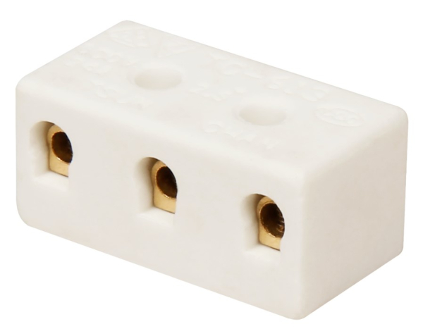 Porzellan-Klemme, 3-fach, 2,5mm², hitzebeständig