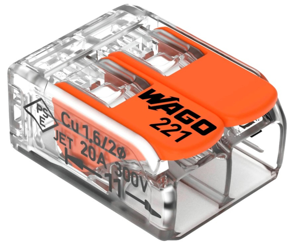 Compact-Verbindungsklemme WAGO, für alle Leiterarten, 4mm², max. 85°C