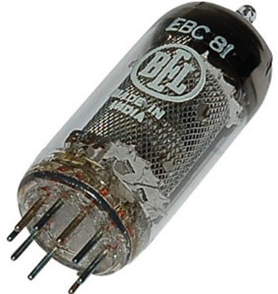EBC81, Elektronenröhre, Mehrfachröhre, Noval, 9-pol, 6,3 V