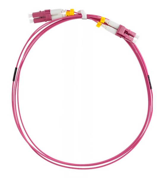 LWL Duplex Patchkabel, OM4, 50/125µ, LC/UPC-LC/UPC, Erikaviolett, 1 m