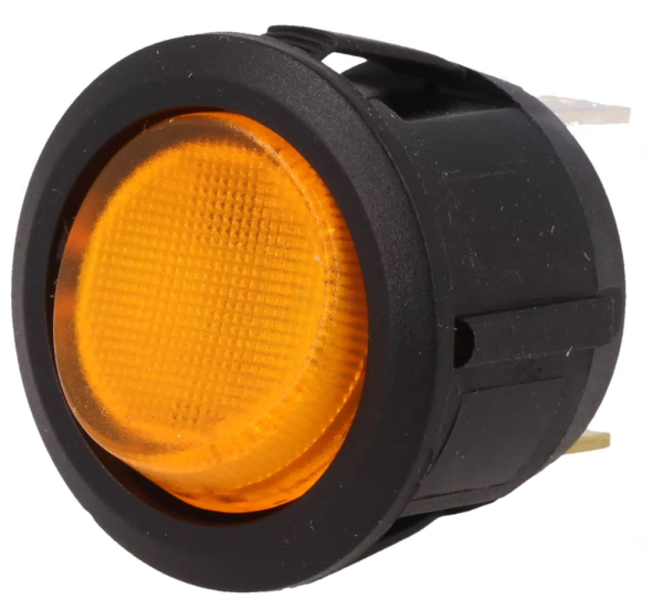 ROCKER; SPST; Pos: 2; ON-OFF; 20A/14VDC; gelb; LED; R13-112-DC; 14V