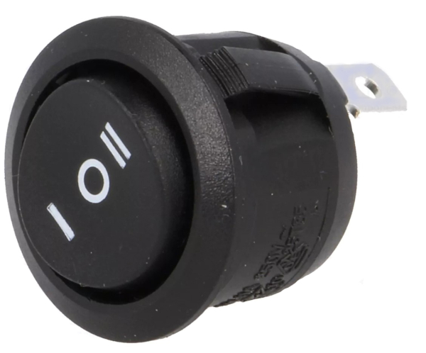 ROCKER; SP3T; Pos: 3; ON-OFF-ON; 10A/250VAC; schwarz; Fehlen; 50mΩ