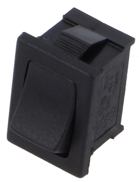 ROCKER; SPST; Pos: 2; OFF-ON; 5,5A/250VAC; schwarz; RA1; -20÷105°C