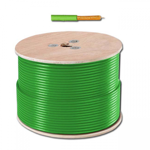 Videocoaxialkabel Grün 75 Ohm 500 Meter